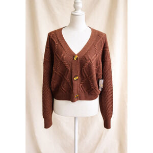 No Boundaries Cropped Sweater XL Soft Knit Cozy Schoolcore Minimalist Trendy Y2K